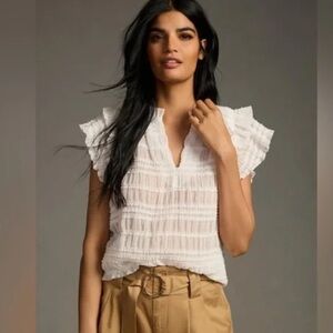 Anthropologie NWT Sarah Hann pleated blouse